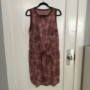 Athleta Rincon Printed Dress Evian Hearth Rose Travel Mini M Tall EUC